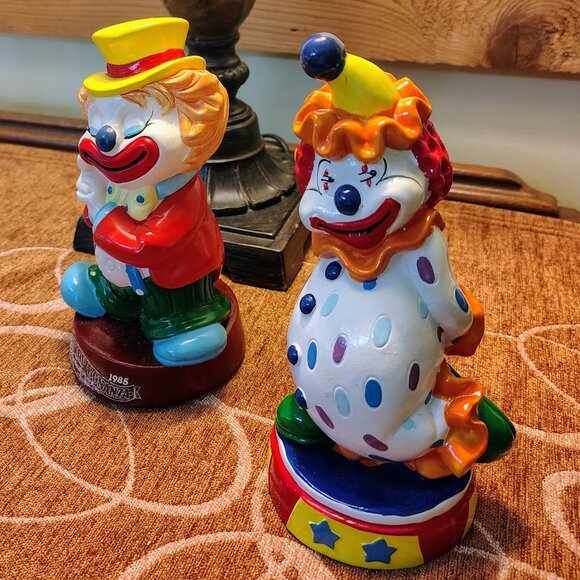 VTG Set of 2 Del Monte Big Top Bonanza Clown Piggy Bank Banks 1985 - Picture 2 of 5